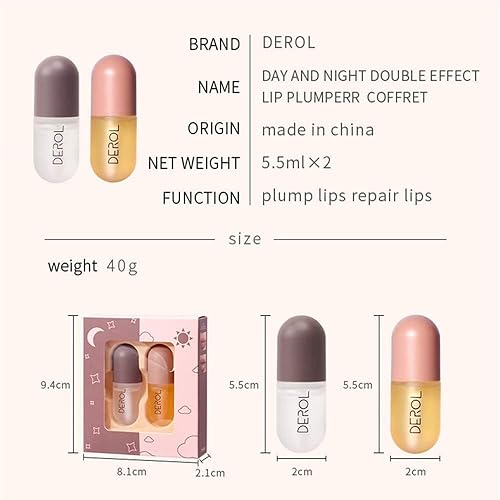 Miniatura 7 de Base Moisturizer Plumper Lip Gloss, potenciador de labios natural y suero para el cuidado de los labios, cuidado de día y noche, potenciador de