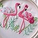 Esffaci Embroidery Starter Kit for Adult Beginner with Flamingo Plant Pattern Hand Embroidery Set with Embroidery Cloth Hoop Needles Colorful Floss and Instruction