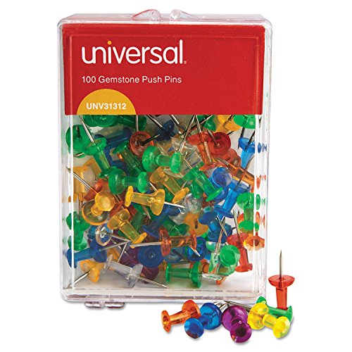 Universal 31312 3/8-Inch Gemstone Color Push Pins (100 per Pack)