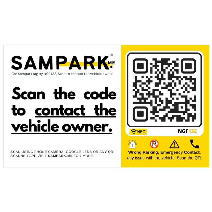 Sampark.Me (NGF132)- CAR Parking Tag (1-Tag)- People Can Contact You If Your Parked CAR is Creating Any Issues or in Trouble - Get Updates Via SMS/WtsAp/Ph.Call/Voice Call with Lifetime Validity.-image-25