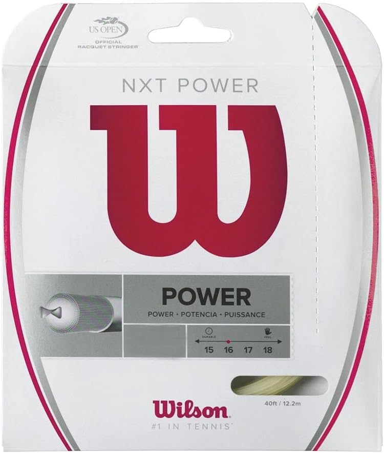 Wilson NXT Power 18 Gauge Natural Color Multifilament Tennis String 4-Pack (4 Sets Per Order)