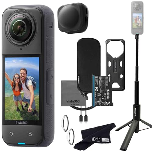 Insta360 X4 Tripod Selfie Stick Bundle -8K Waterproof 360 Action Camera with 1/2
