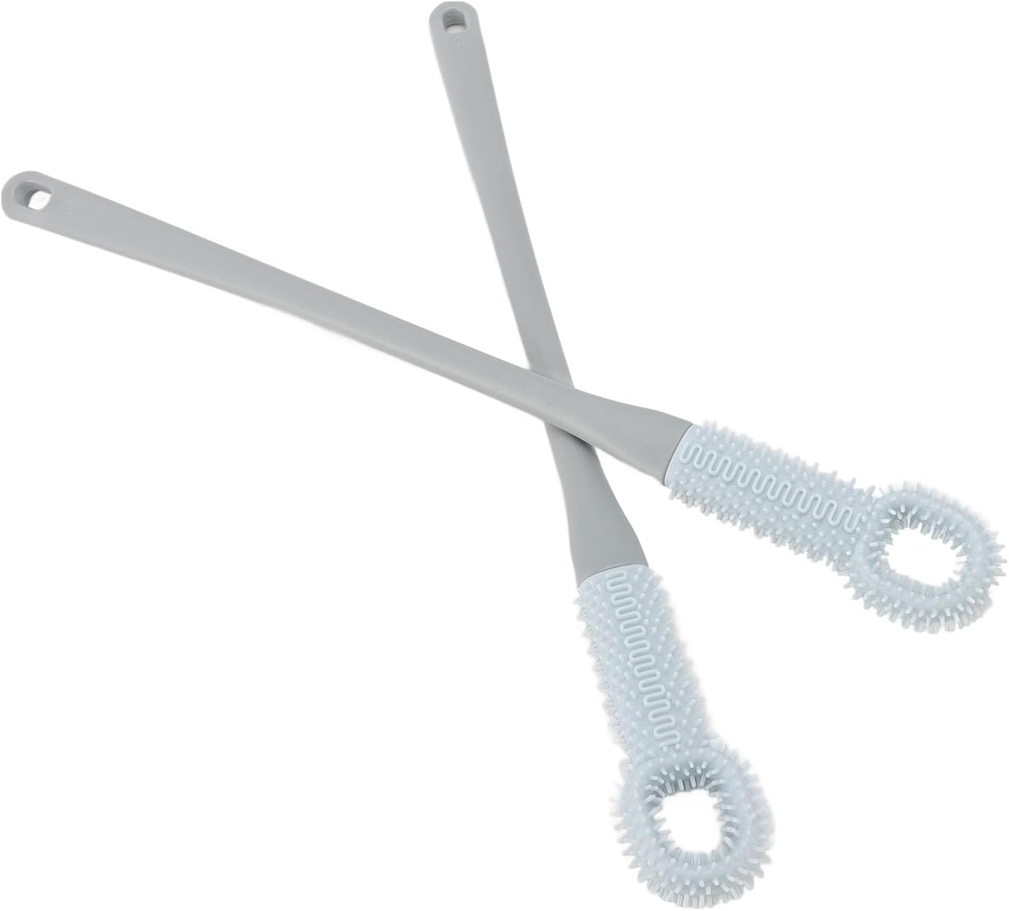 2Pcs Silicone Toe Cleaning Brush Long Handle Shower Crevice Exfoliating for Seniors Elderly Men Women