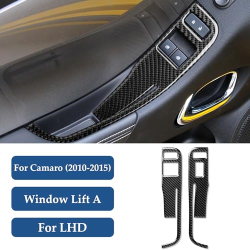 Car Door Window Control Switch Panel Sticker Carbon Fiber Decal Interior Trim Accessories for Chevrolet Camaro ZL1 2013 2014 2015 by YDMYL - Image 2