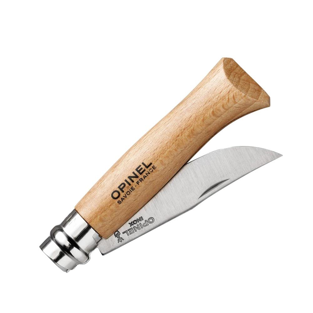 Opinel Inox Kayın Saplı Paslanmaz Çelik Çakı, Unisex, Kahverengi, Nr.8