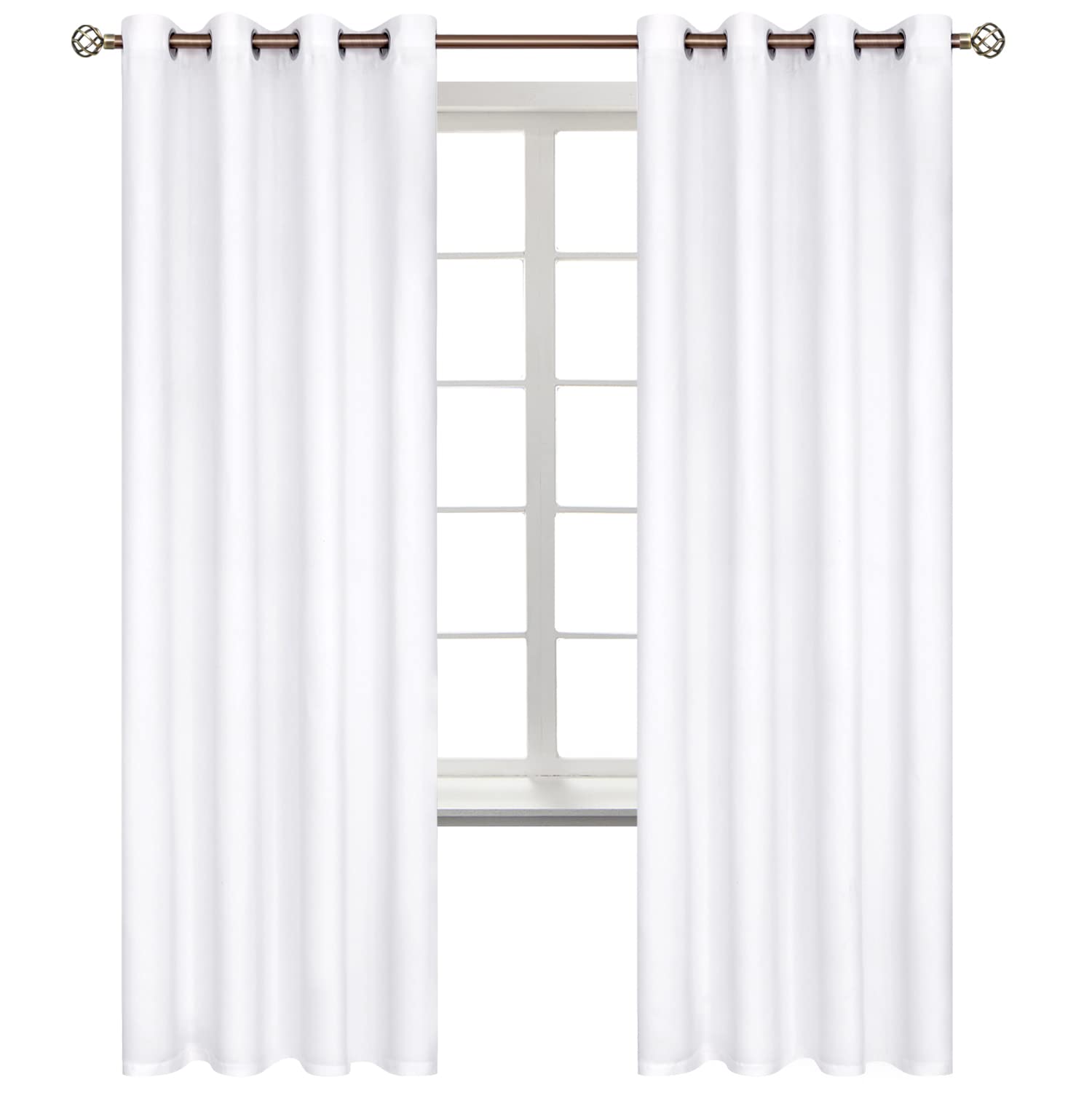 BGment Room Darkening Curtains 72 Inches Long - Grommet Thermal Insulated Drapes Window Treatment Curtains for Bedroom, 2 Panels, 52 x 72 Inch, Pure White