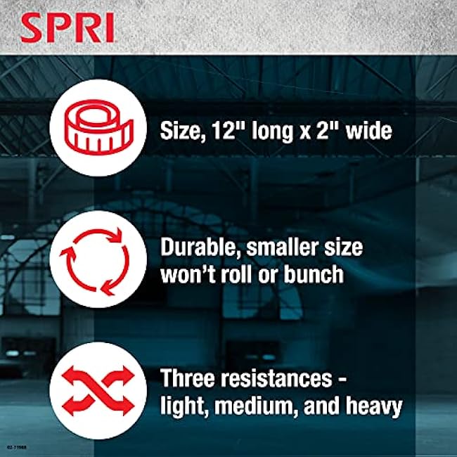 SPRI Mini Loop Bands Kit, Set of 3 - Light, Medium, Heavy Resistance Bands for Lower Body Workouts, Toning Muscles, and Exercise