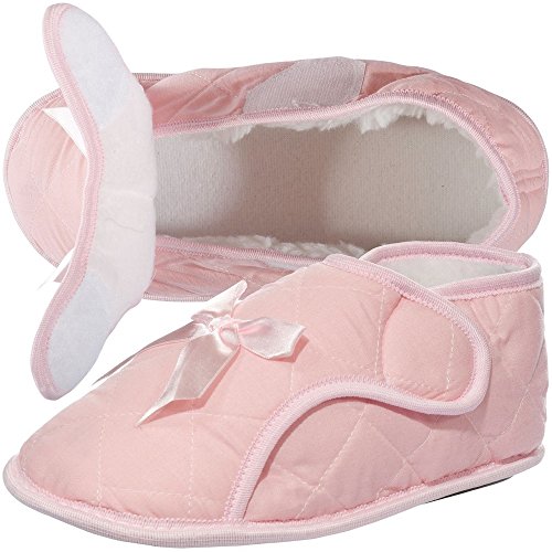 Benefit Wear Women's Edema Bootie Slipper for Swollen Feet | Lightweight Slippers with Hook & Loop Closure, Foam Cushioning Anti-Skid Rubber Sole2