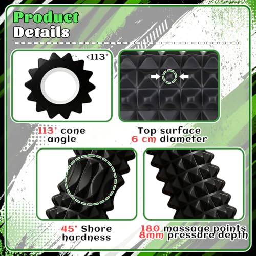 New Upgrade Foam Rollers for Muscles,Foam Roller with Suction Cup Mount,23.2-Inch Trigger Point Deep Tissue Massage Roller,Suitable for Home,Gym,Massage,Toning,Leg Sculpting and Muscle Relaxation. - Image 5