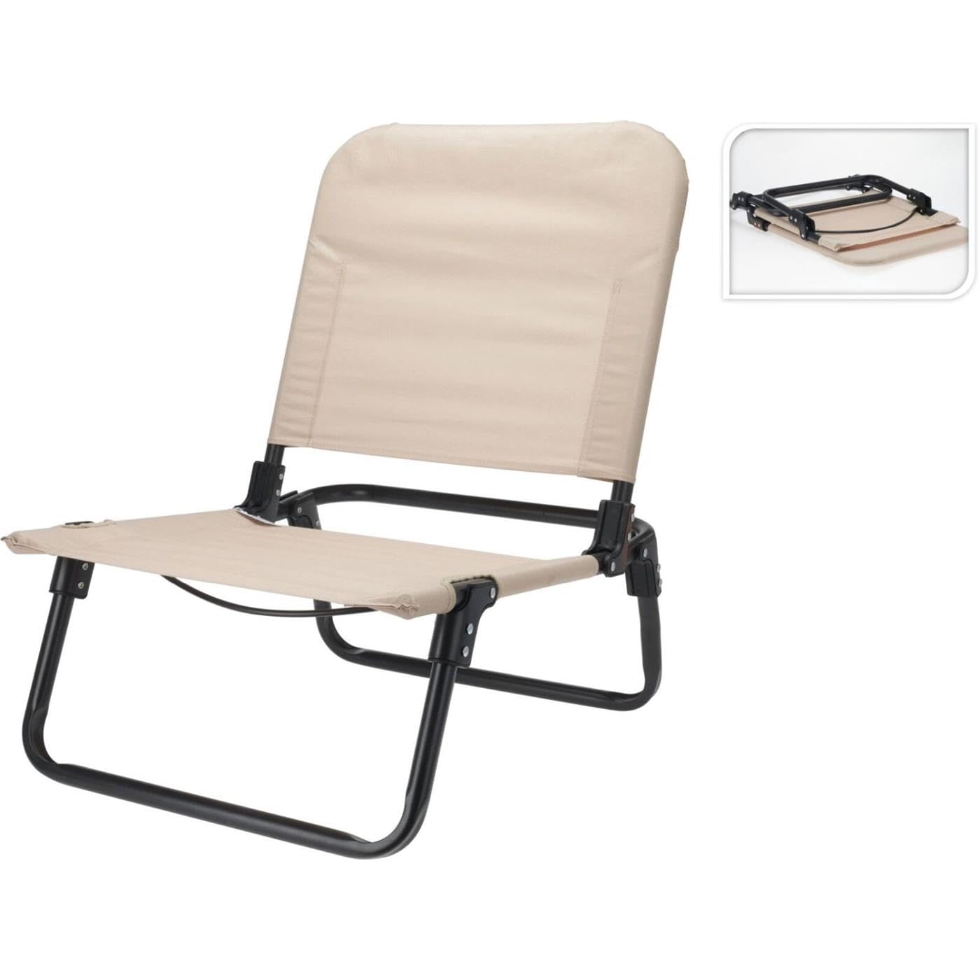 Campingstuhl klappbar Flexibler Sitzkomfort für Strand, Garten Festival etc. Creme, X35000600