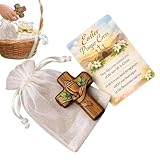Cruces de oración de tierra,Crucifijo católico de madera - Pequeña cruz con tarjeta y - para hombre y mujer iglesia casa devoción diaria meditación personal ángulo de oración ceremonia religiosa