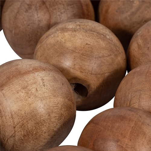 Wooden Beads Garland with Tassel Accent for Home Decor and Bathroom - Draped Styling Detail for Office, Room and Living Room - Shelf and Coffee Table Decor for Styled Surfaces - 2", Brown by Sagebrook Home - Image 9