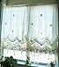 Hughapy Pastoral 58 by 69 inch Length Adjustable Balloon Manual Hook Flower Shade Curtains Best Christmas Decor, Off-White