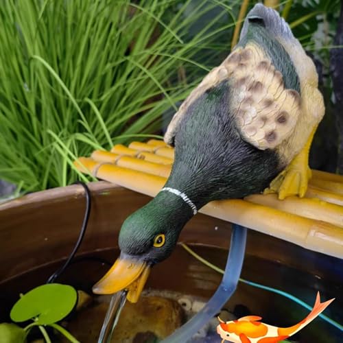 JIAOCKJIAO JKGHK Pond Spitters for Small Ponds, Pool Fountains for Above Ground Pools, Fish Fountain Spitter with Hose and Water Pump, Resin Garden Decor for Koi Pond(Multi-colored)