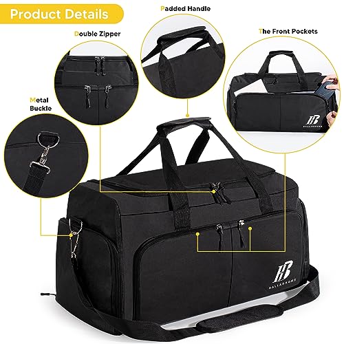 Torba Sportowa Torba na Siłownię dla Mężczyzn i Kobiet 42L Torba Treningowa Torba Fitness Torba Sportowa podróżna z Kieszenią na Mokro i Kieszenią na Buty Duffel Bag (42L, Czarny)-U