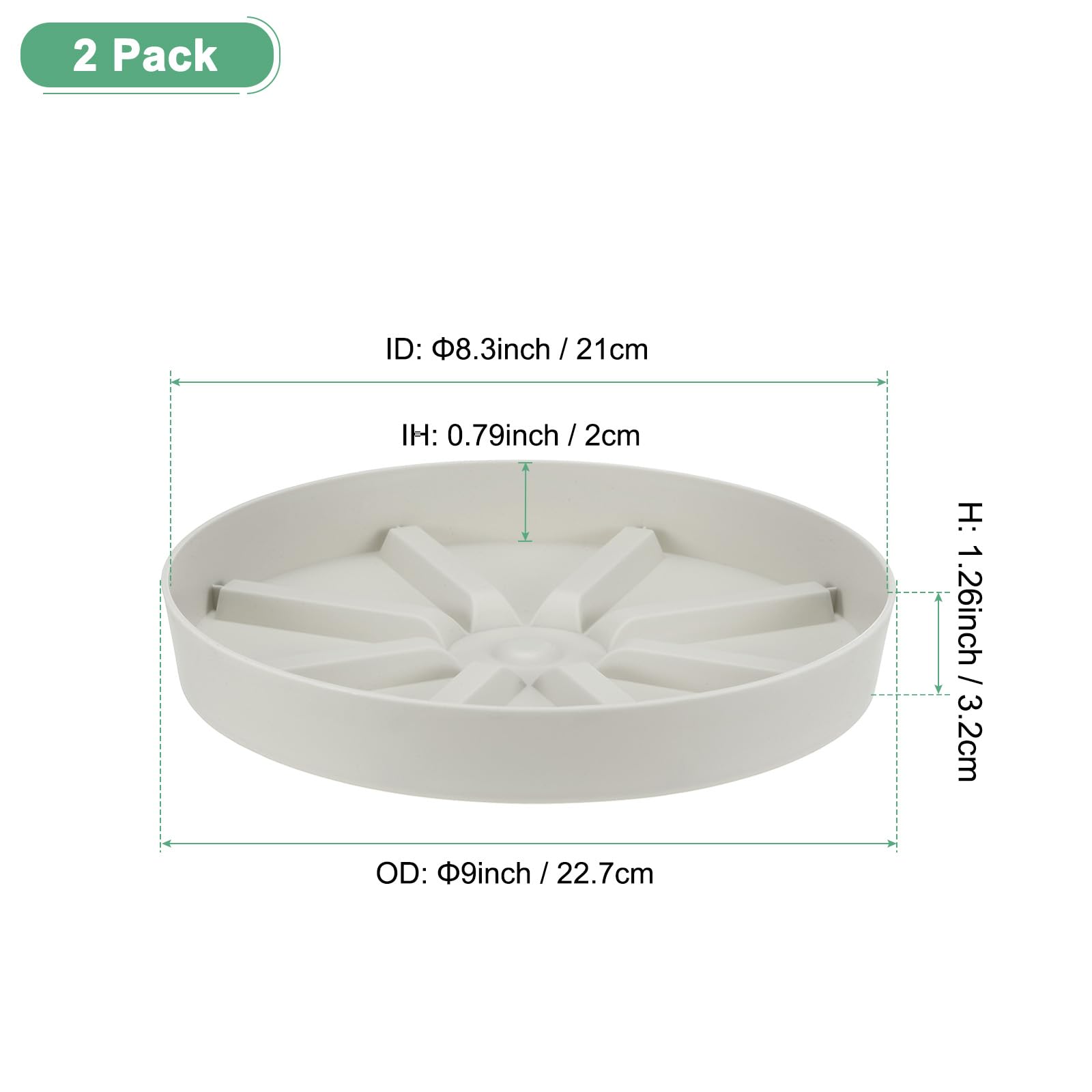 M METERXITY 2-Pack Plant Saucer, 9 Inch Flower Pot Saucers - Image 2