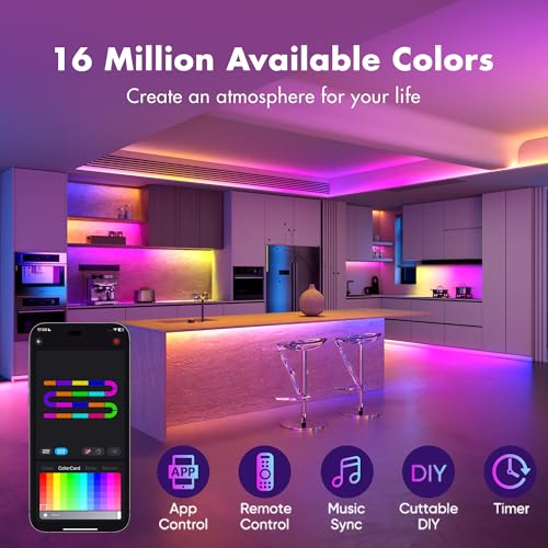 Image of LED Strip Lights,130FT Smart IC RGB WiFi Voice Controlled LED Lights