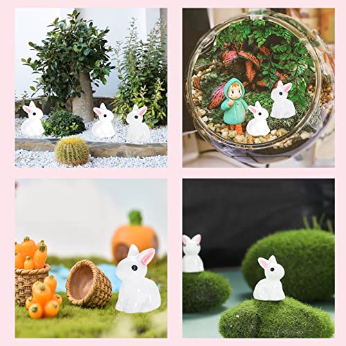 Ekisemio 100Pcs Mini Bunny Figurines | Fairy Garden Decor | Mini Rabbit Figurines Bulk | Diy Home Decor | Fairy Garden | Dollhouse Plant Pot Moss Landscape Decor #TOP3