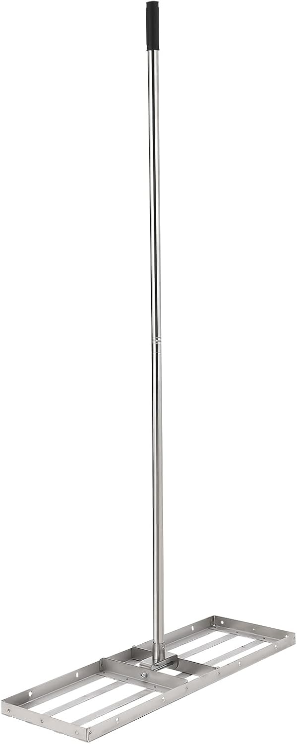 36 Inch Heavy-Duty Hand-Pushed Land Leveler with Stainless Steel Plate, Lawn Leveling Rake & Soil Tool for Leveling Garden/Yard Ground, Sand & Topdressing, Durable Leveling Equipment