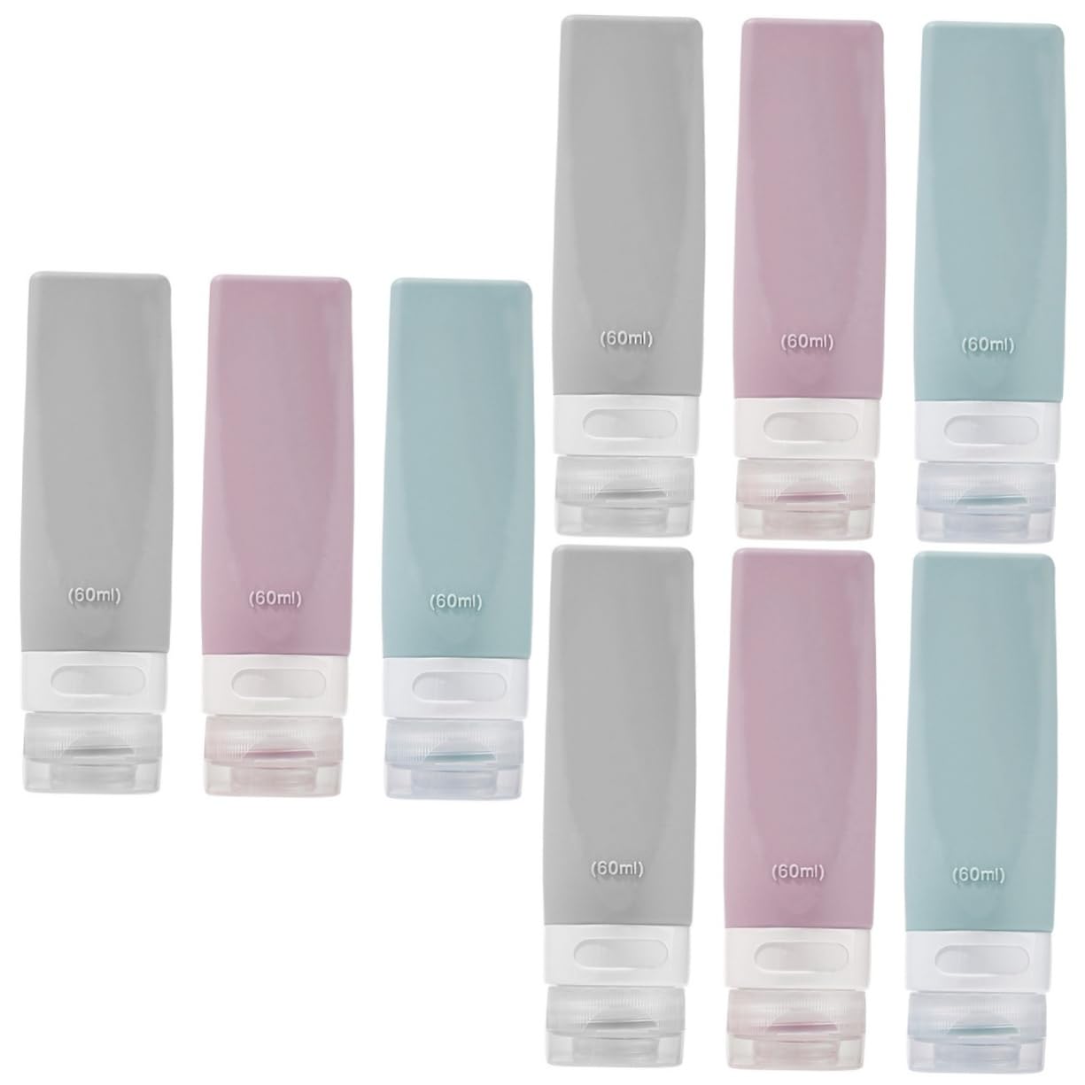 FRCOLOR 3 Set Di Flaconi Da Viaggio Per Articoli Da Toeletta Da 60 Ml Ricaricabili Con Erogazione A Pressione Per Shampoo Lozione Articoli Da Toeletta A Prova Di Perdite 3 Pezzi*3