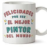  Mugffins Tazza in ceramica per PITTORE uomo 11 oz / 350 ml - In spagnolo - Felicidades por ser el mejor - Idea regalo per compleanno, anniversario, natale, laurea