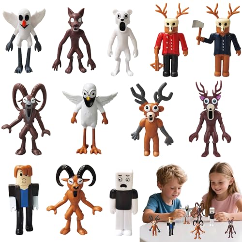 99 Nächte im Wald Figuren Set 12pcs 99 Nächten im Wald Puppen Figuren 99 Nächte im Wald Figuren Kreativset 99 Nlg-hts in The Forest Merch-Modellset Hirschmonster-Figur für Fans Spielefans