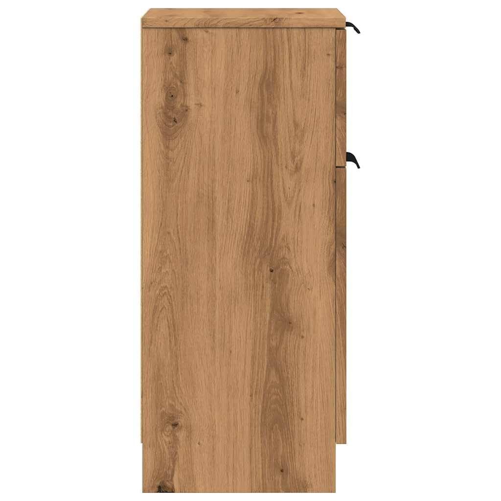 vidaXL Sideboards 2 STK. Artisan-Eiche 30x30x70 cm Holzwerkstoff, Schrank, Lagerschrank, Home-Organizer, Anrichte, Beistellschrank, Wohnzimmerschrank