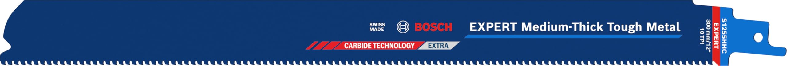 Bosch 1x Lama EXPERT Medium-Thick Tough Metal S1255HHC (per Acciaio, Tubi in acciaio inossidabile, Lunghezza 300 mm, Professional Accessorio Sega universale)