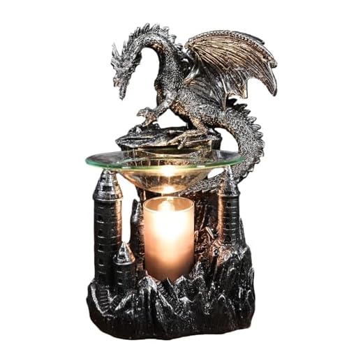 Ebros Smaug Castle Guardian Dragon Electric Oil Burner Tart Warmer Aroma Scent Statue 9.5" Tall Figurine Dungeons and Dragons Decorative Decor for Aromatherapy Accessory Halloween Prop