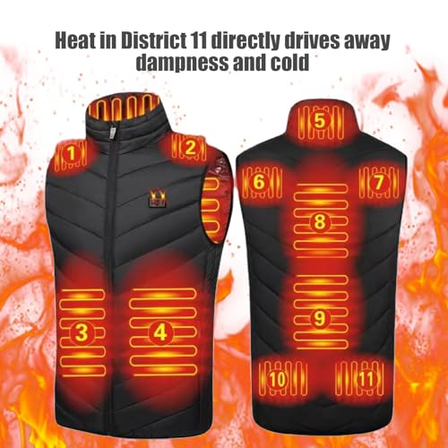Jacket calefactado con 11 zona de calentamiento invierno unisex negro 4