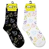 Foozys Women’s Crew Socks | Anchors Away Island Oasis Novelty Socks | 2 Pair…
