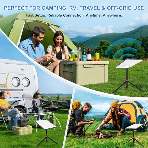 Image of Ultra-Stable Starlink Mini Tripod Mount with 360 Signal Clearance - Heavy-Duty Aluminum Stand for High Winds, Camping, RV & Off-Road - Quick-Snap Tool-Free Installation