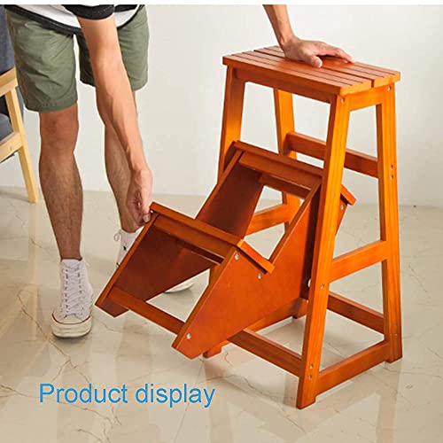 Taburete plegable de madera con 3 escalones para cocina en color verde 6