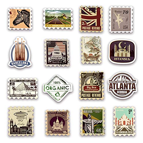 Vinyl Vintage Stamp Stickers Retro Travel Stickers