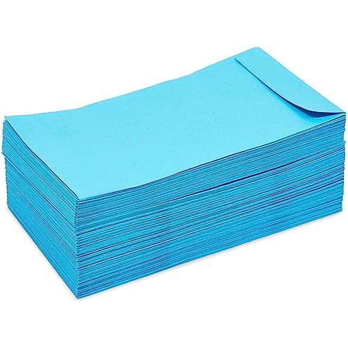 100 Count Blue Paper Money Saving Envelopes Self Sealing For Cash, Greetings Cards, Birthdays, Graduations, 3.5X6.5 Inch #TOP6