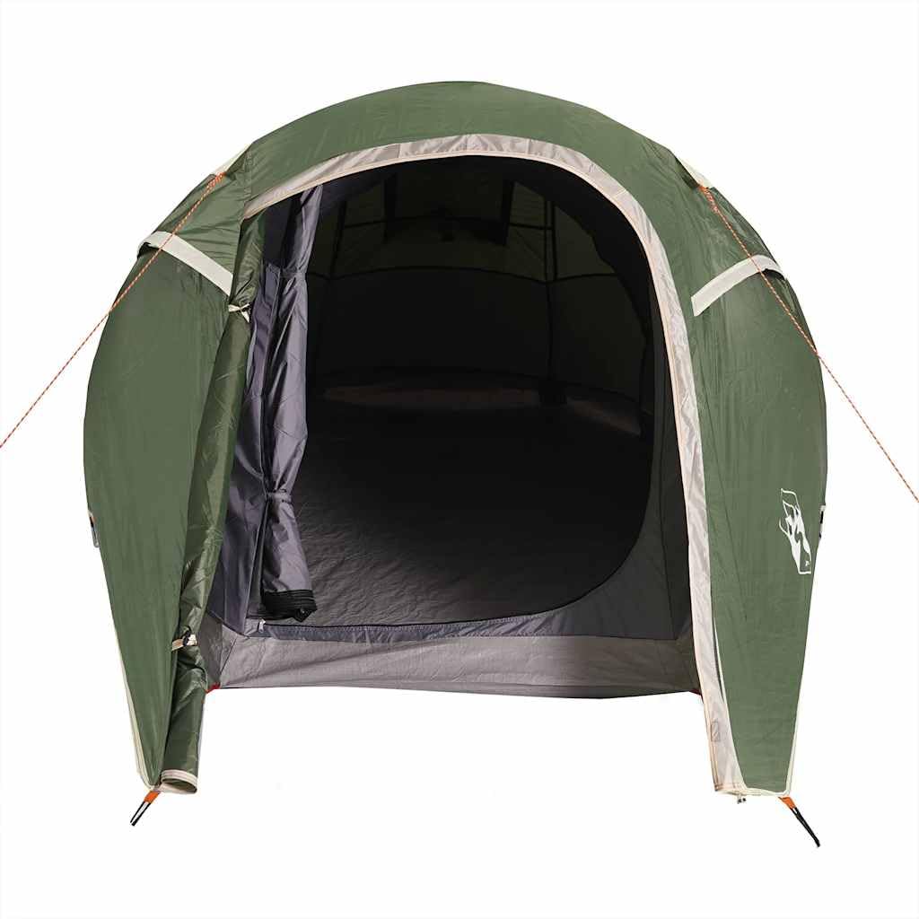 Tunnelzelt für Personen grün wasserdicht leicht, Campingzelt mit Moskitonetz, winddichtem PU Polyester, abnehmbarem Überzelt für Trekking, Outdoor, Festival und Reise