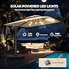HOMSHADE 10 ft Square Cantilever Patio Umbrella with Base Included, Solar Lights Large Umbrella Outdoor Patio with 360°Rotation&Tilting, LED Lighted Offset Umbrellas w/Stand for Pool Deck, Beige