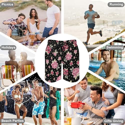 Pantalon court de plage homme rose et short de bain fleur
