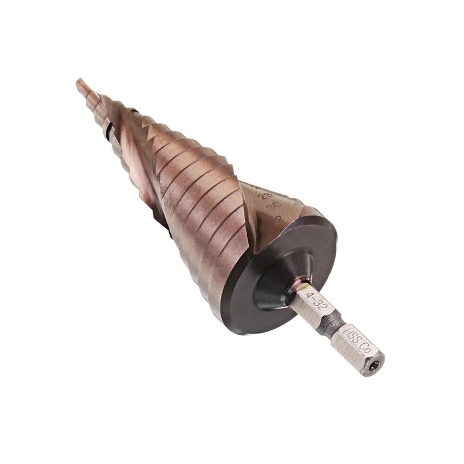 Wiertła do metalu, Wiertło spiralne z rowkiem, Wiertło stopniowe M35 5% kobaltu Wiertło HSS Co Cone Hex Shank do metalu(6 24mm)