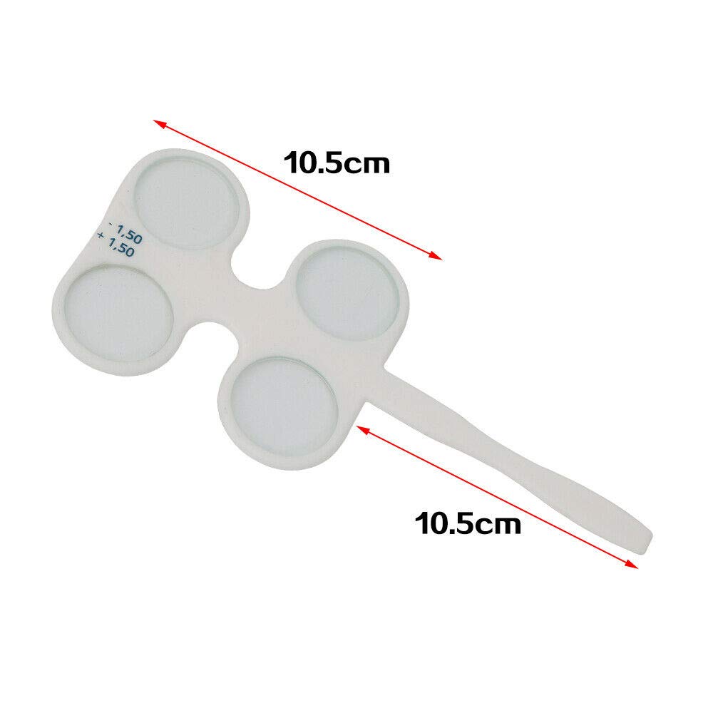 Optometry Plastic Flip Trial Lens Set - 4 Pcs (±0.50, ±1.00, ±1.50, ±2.00) with Optical Flipper, US Stock