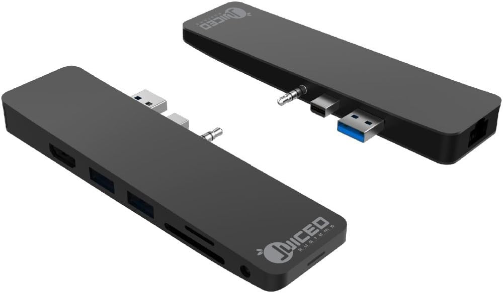 Juiced SystemsCruzHUB - Surface Laptop 2 Adapter - Designed for Surface Laptop 2 - Gigabit Ethernet - 4K HDMI - 2 USB 3.0 - SD - Micro SD - AUX - Compatible with Surface Laptop v1 and v2