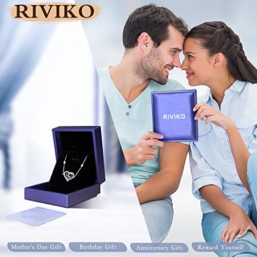 Riviko Heart Initial Bracelets For Women, 925 Sterling Silver Dainty Letter M Bracelets , Personalized Initial Charm Alphabet Jewelry Valentines Christmas Anniversary Mother’s Day Birthday Graduation Gifts For Women Girls Her Mom Wife Lady #TOP5