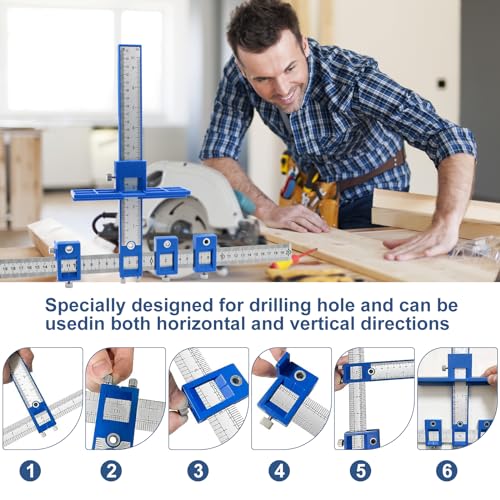GZhaizhuan Locher Locator Bohrführung, Einstellbare Punch Locator mit Bohrer Bohrhilfe Bohrführungshülse für Installation von Griffen Knäufen an Türen oder Schubladen