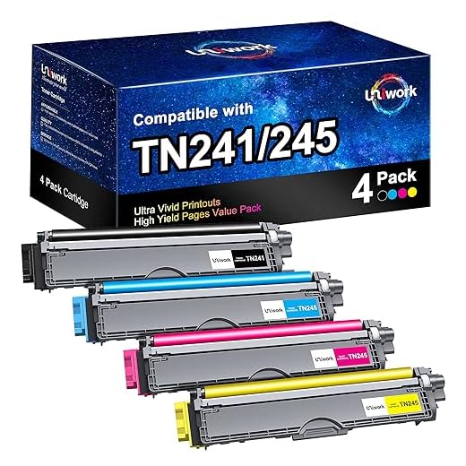 Uniwork Toner kompatibel för Brother TN241 TN245 TN242 TN246 för Brother MFC-9332CDW DCP-9022CDW HL-3142CW MFC-9142CDN HL-3152CDW MFC-9342CDW DCP-9017CDW HL-3172CDW MFC-9140CDN (4-pack)