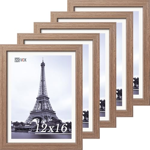 VCK 12x16 Frame 5 Pack, High-End Walnut Wood, for Poster Prints