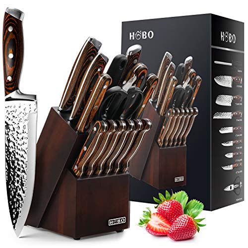 15-Piece Japanese Chef Knife Set with Sharpener,...