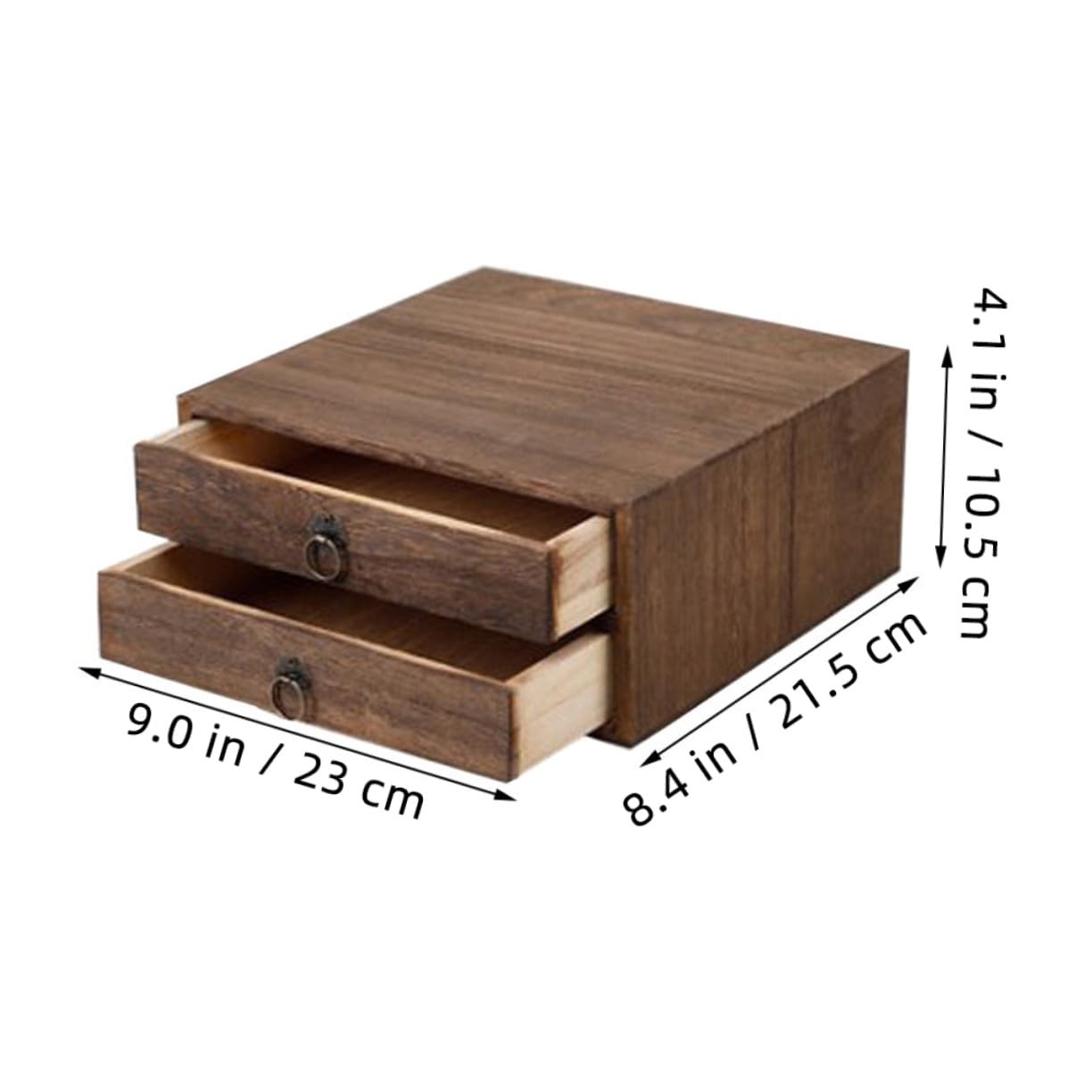Boîte à Thé en Bois Marron à Tiroirs Multi-Couches, Design Rétro Art, Forte Capacité de Charge, Facile à Utiliser pour Rangement de Gâteaux de Thé