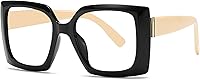 Vista 7 de bullabulling Lentes de lectura cuadrados retro con bloqueo de luz azul para mujeres y hombres, de gran tamaño, antirreflejos, lentes UV