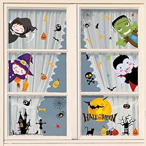 heekpek Halloween venster stickers vleermuizen spin stickers klampt zich vast spin herbruikbare stickers Halloween vinyl…