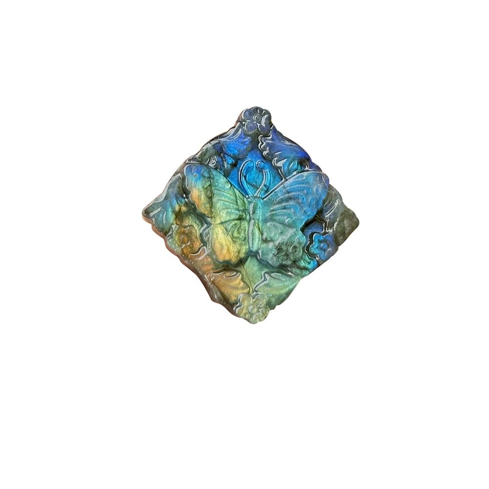 Pendentif labradorite papillon carré idéal pour vos séances de méditation et yoga au quotidien